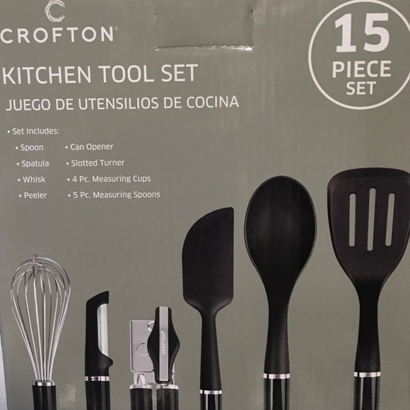 NIB Crofton New In Box PBA FREE 15 Pc Kitchen Tool Set Black Dishwasher … - Picture 8 of 12